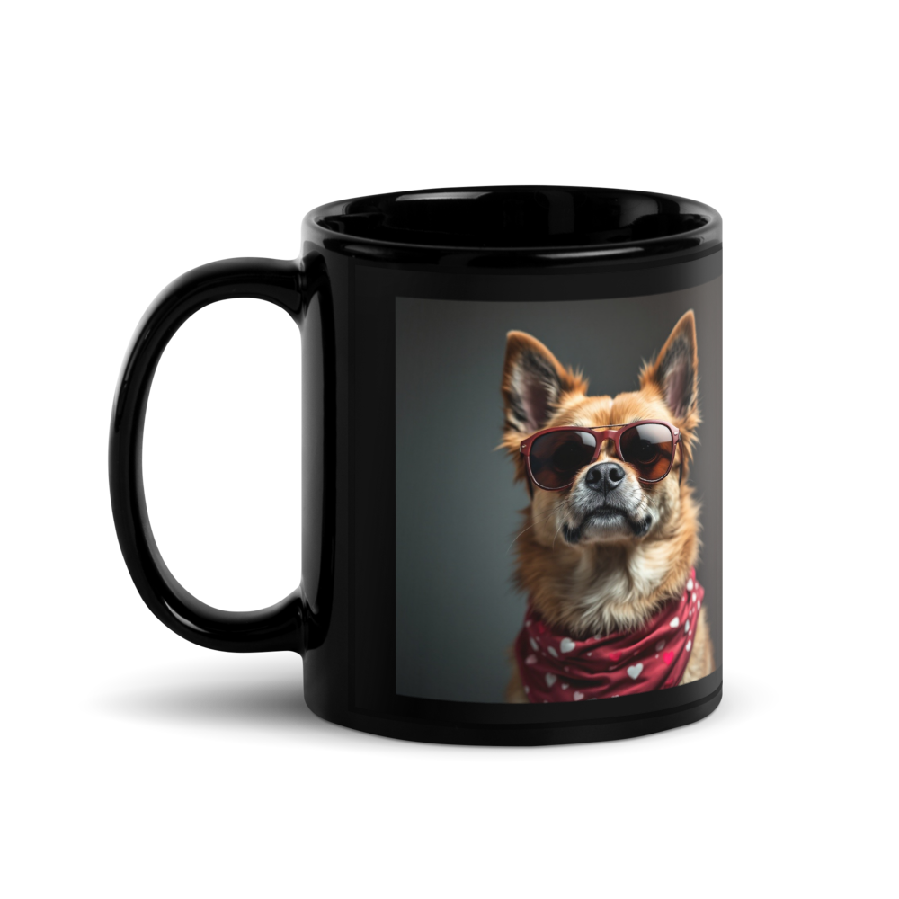 Firulai Dog Taza negra brillante Krovmia