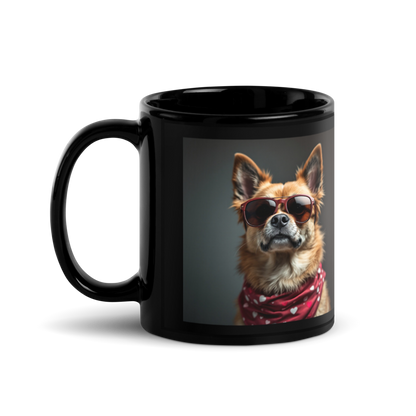 Firulai Dog Taza negra brillante Krovmia